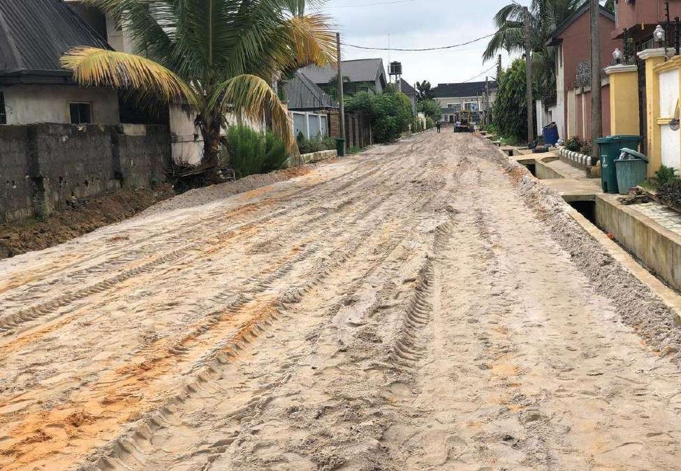 Road construction site